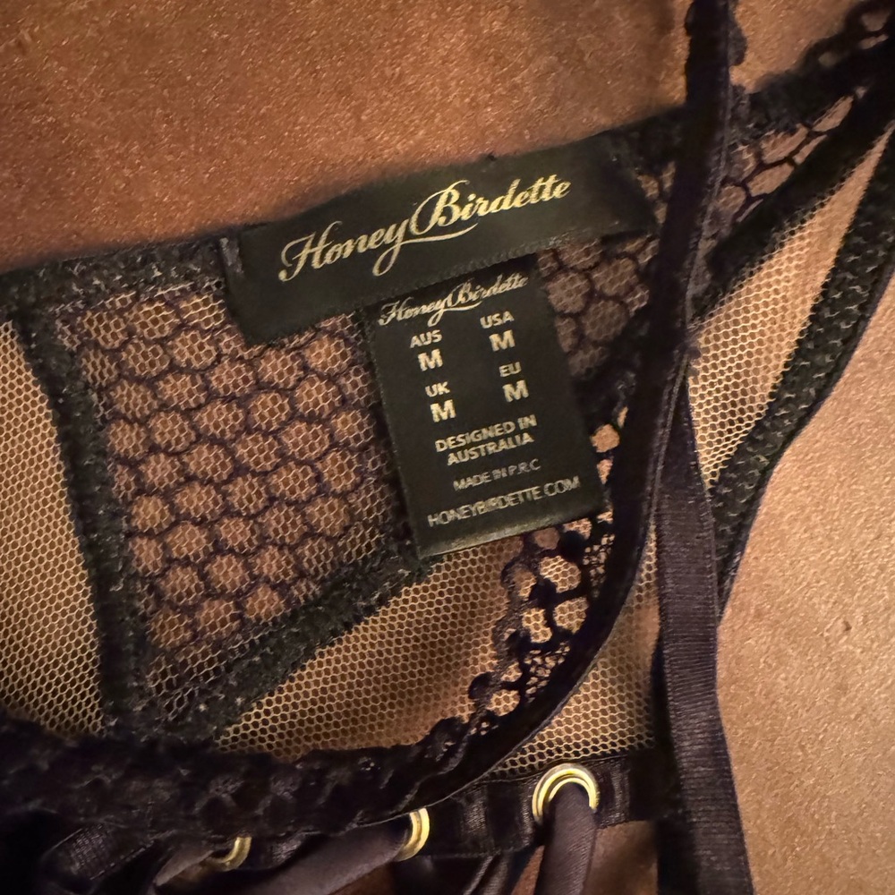 Honey Birdette “Toni” Black Thong Panty - Sz M - Picture 6 of 6